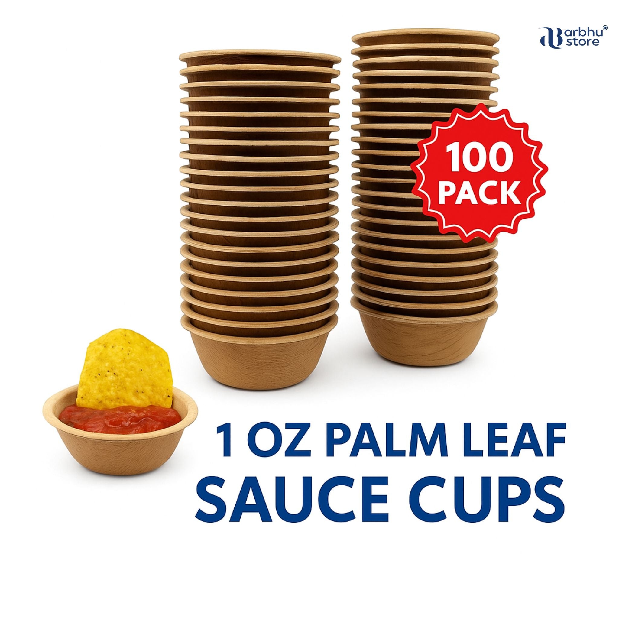Arbhu Disposable 2.5 Inch Mini Palm Leaf Square Bowls