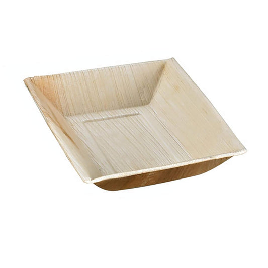Square Palm Leaf Plates & Bowls 7x5" Deep Disposable Plates | Eco-Friendly, Compostable Dinnerware (100 pcs)