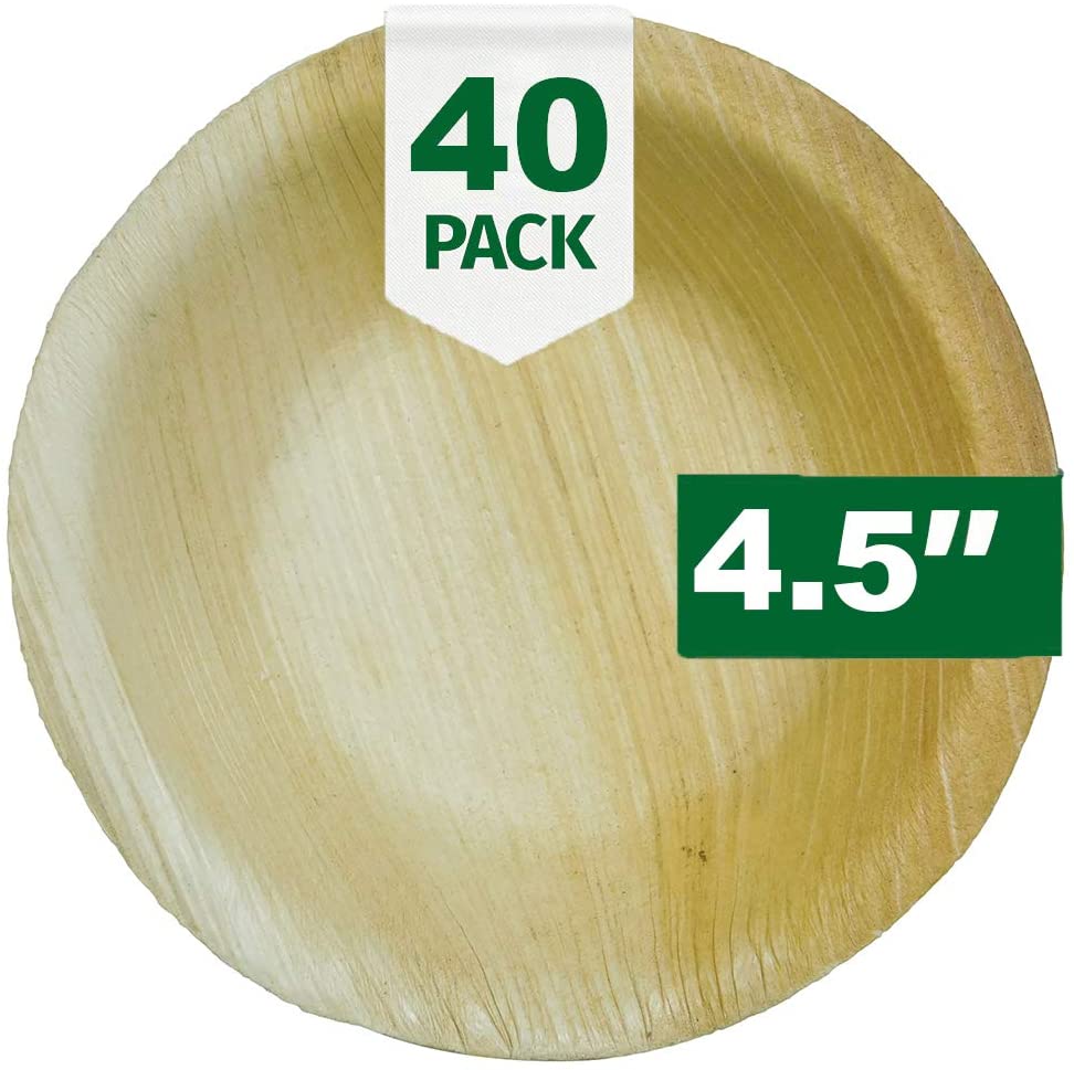 eco-friendly 4.5 inch round palm leaf bowls