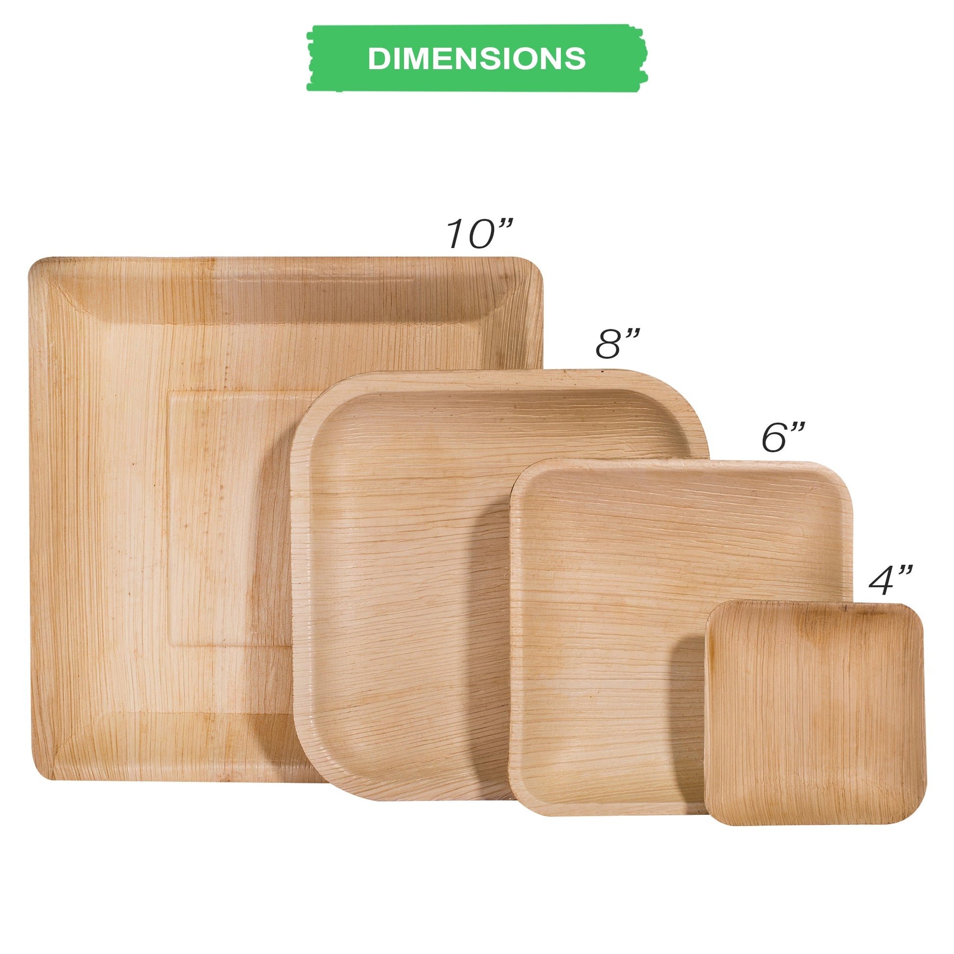natural 6 inch square palm leaf plate for sustainable dining