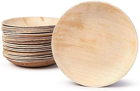 8 inch round areca leaf plates for hot and cold foods