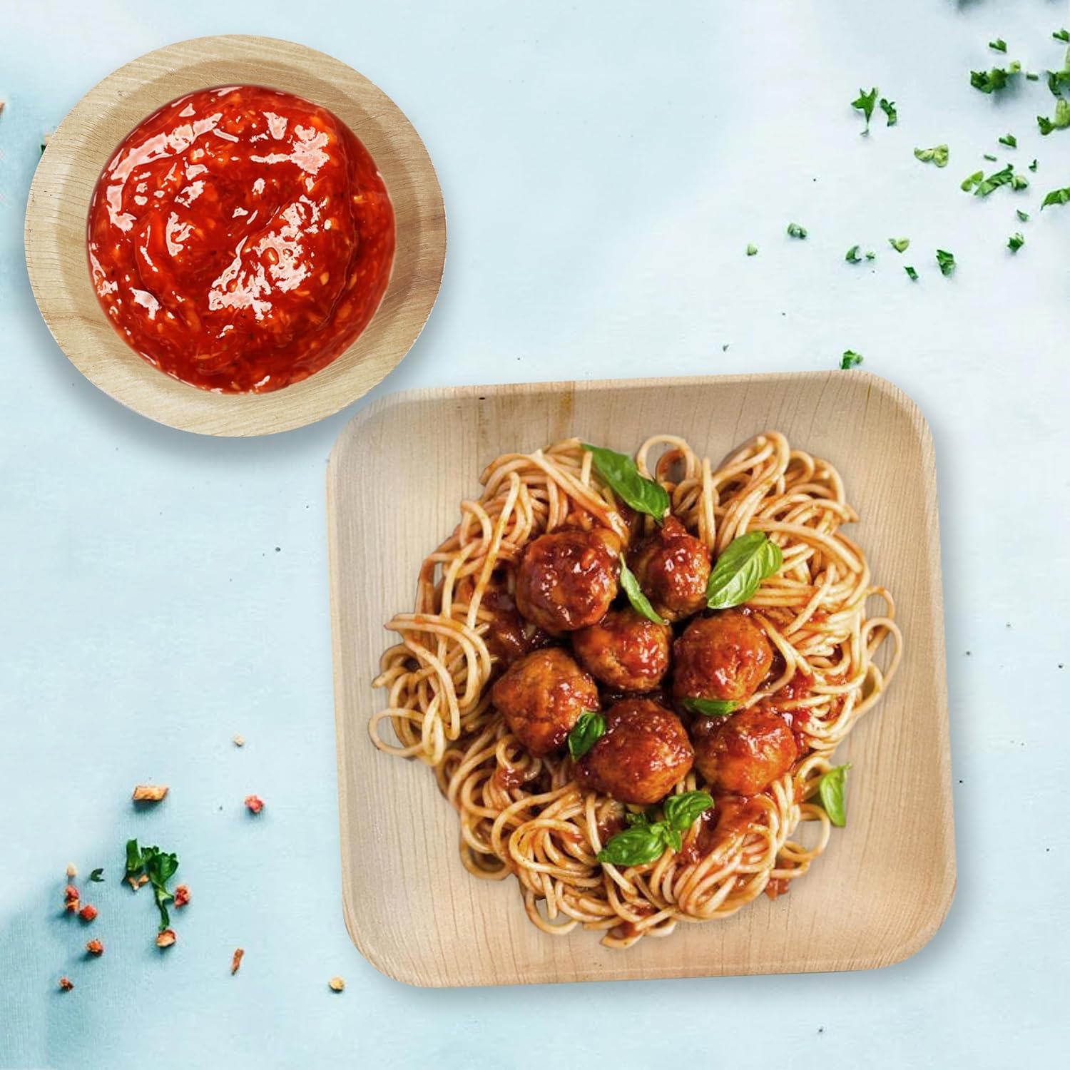 Palm Leaf Plates & Bowls Combo (125) | Compostable Disposable Tableware