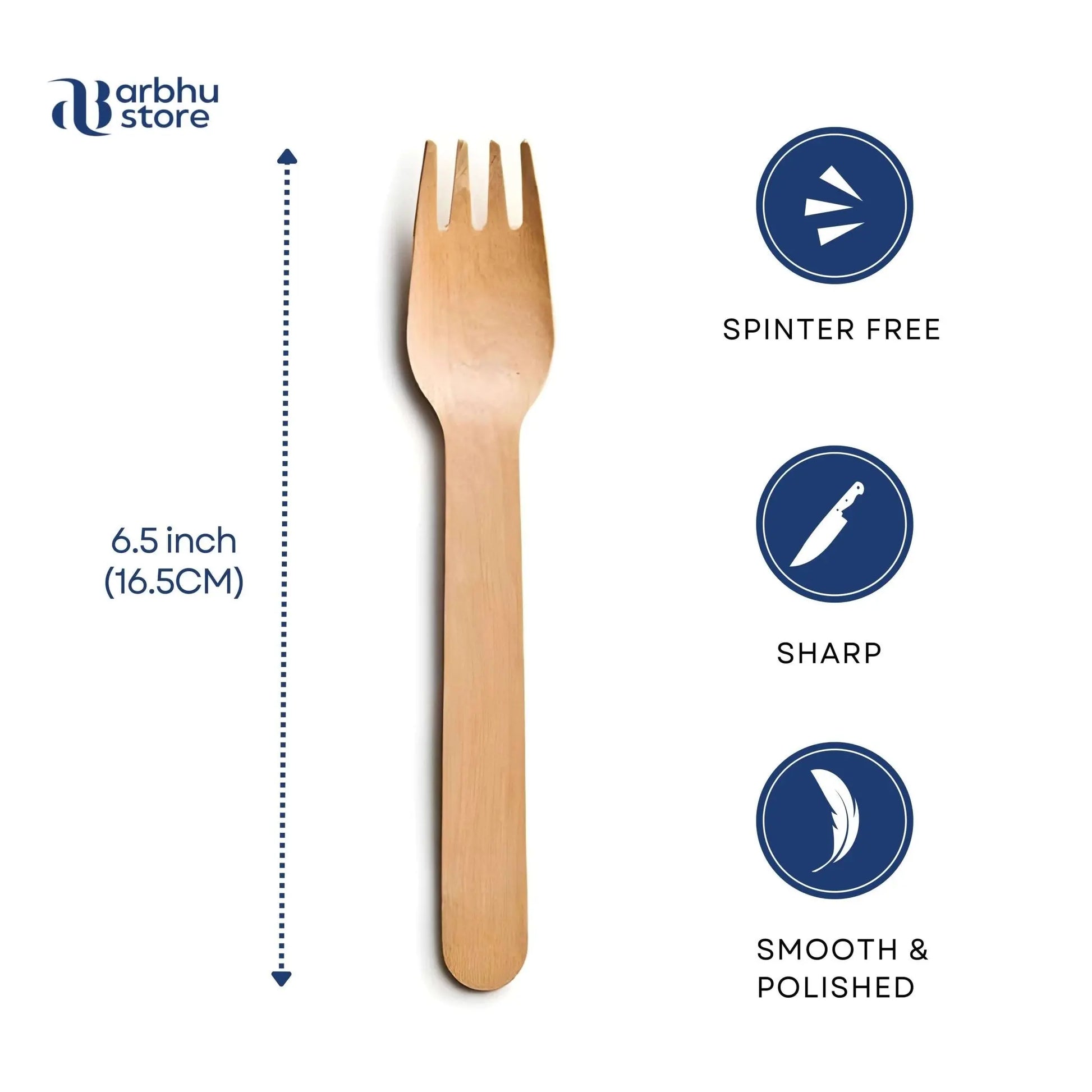 6.5 inch birchwood disposable forks for compostable cutlery