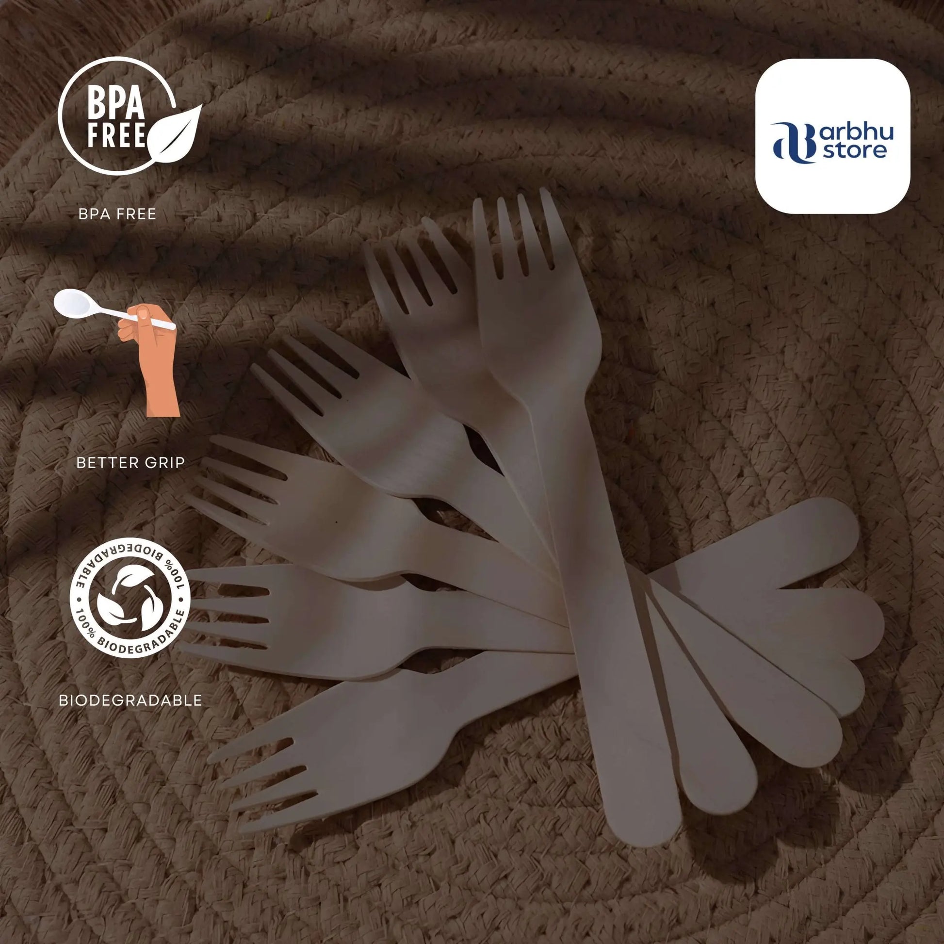 100 piece birchwood fork pack for sustainable dining