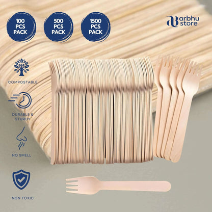 biodegradable wooden fork cutlery for parties