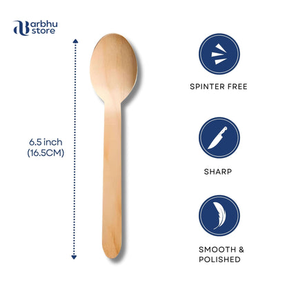 6.5 inch birchwood disposable spoons for compostable cutlery