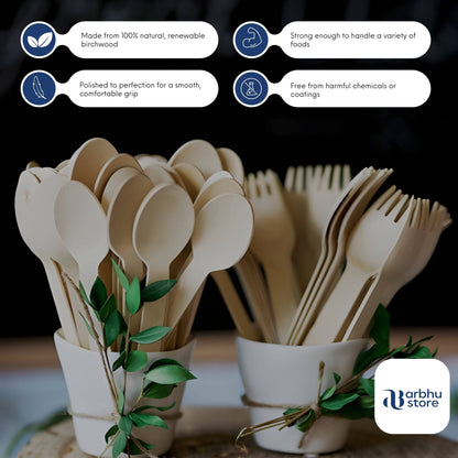 disposable birchwood spoons for soups desserts and sides