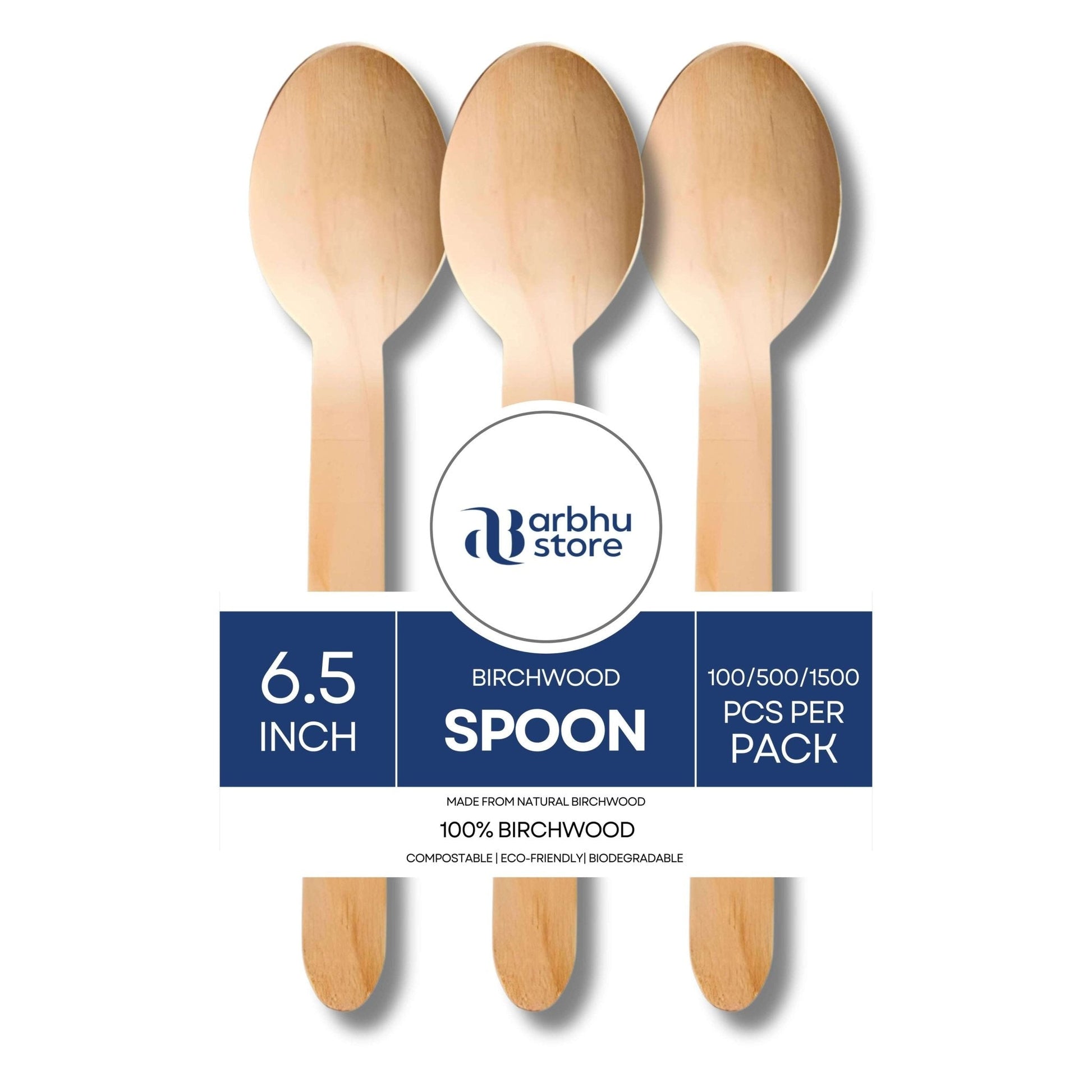 100 piece birchwood spoon pack for events
