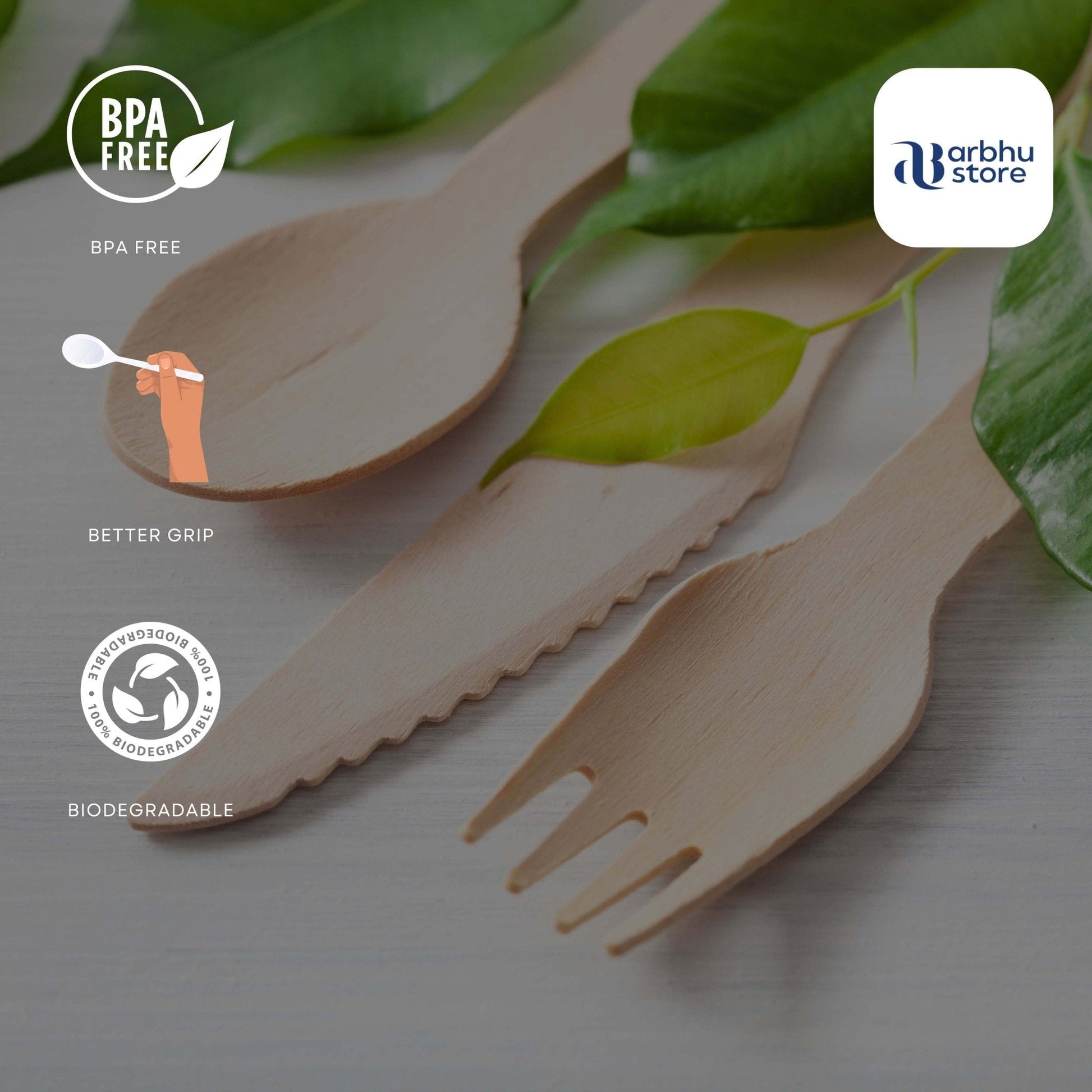 smooth natural wooden spoons for low-waste meals