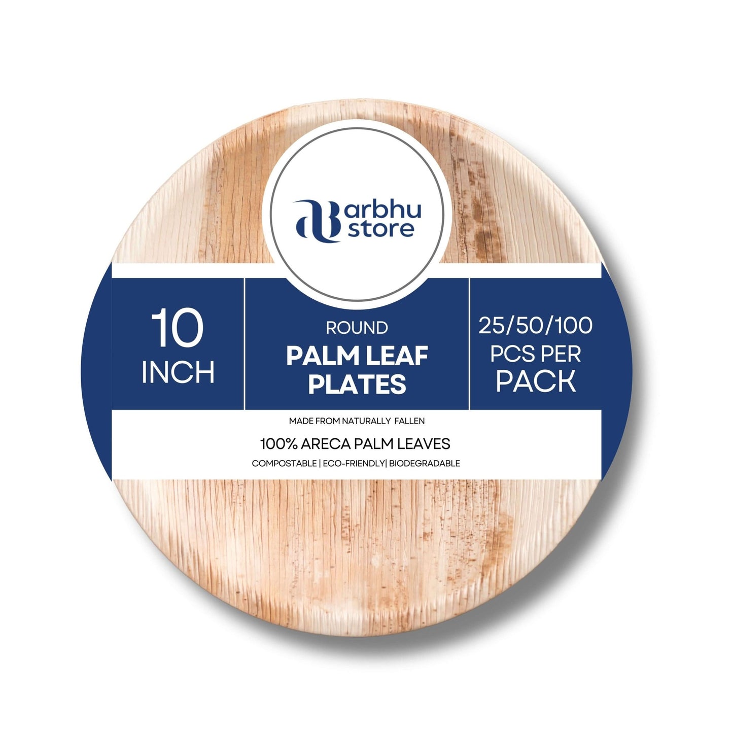 10 inch round palm leaf plates for compostable meals