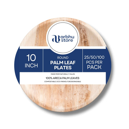 10 inch round palm leaf plates for compostable meals