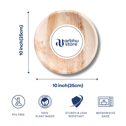 eco-friendly round palm leaf plates for parties