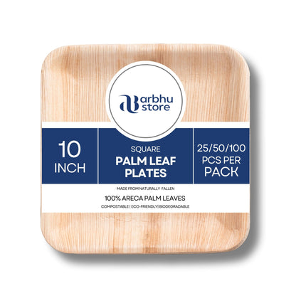 10 inch square palm leaf plates for compostable dinnerware