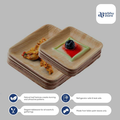 palm leaf square appetizer plates for catering service