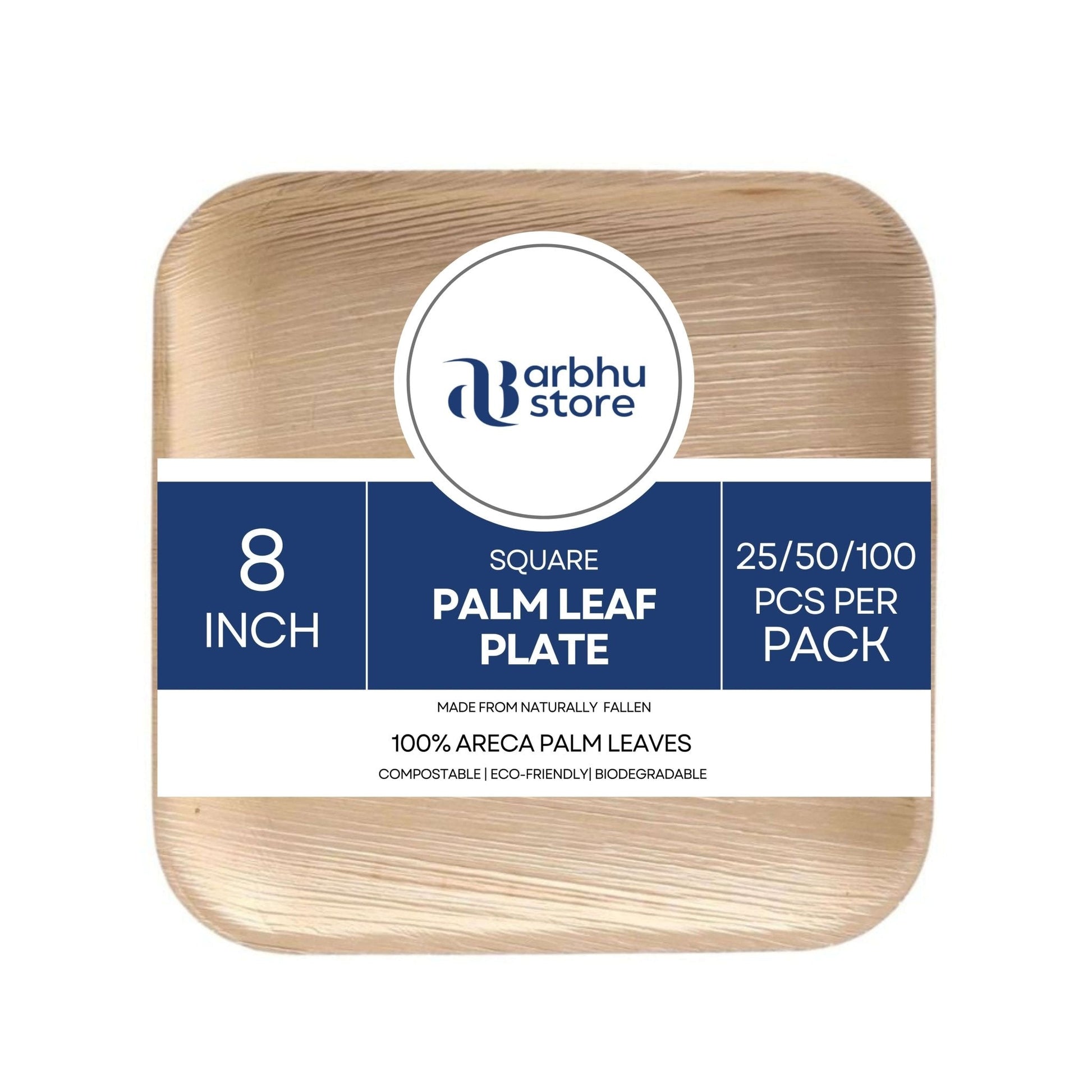 8 inch square palm leaf plates for compostable tableware