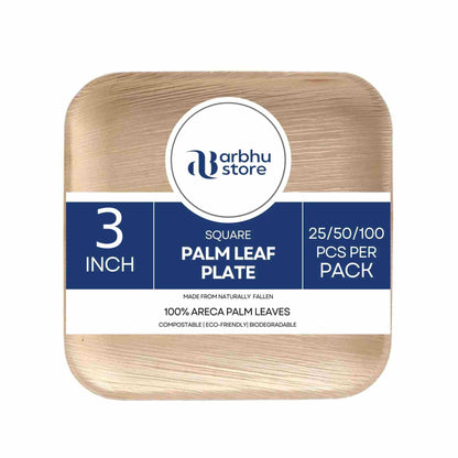 Arbhu 3 Inch Palm Leaf Mini Bowls for Sauces and Dressings