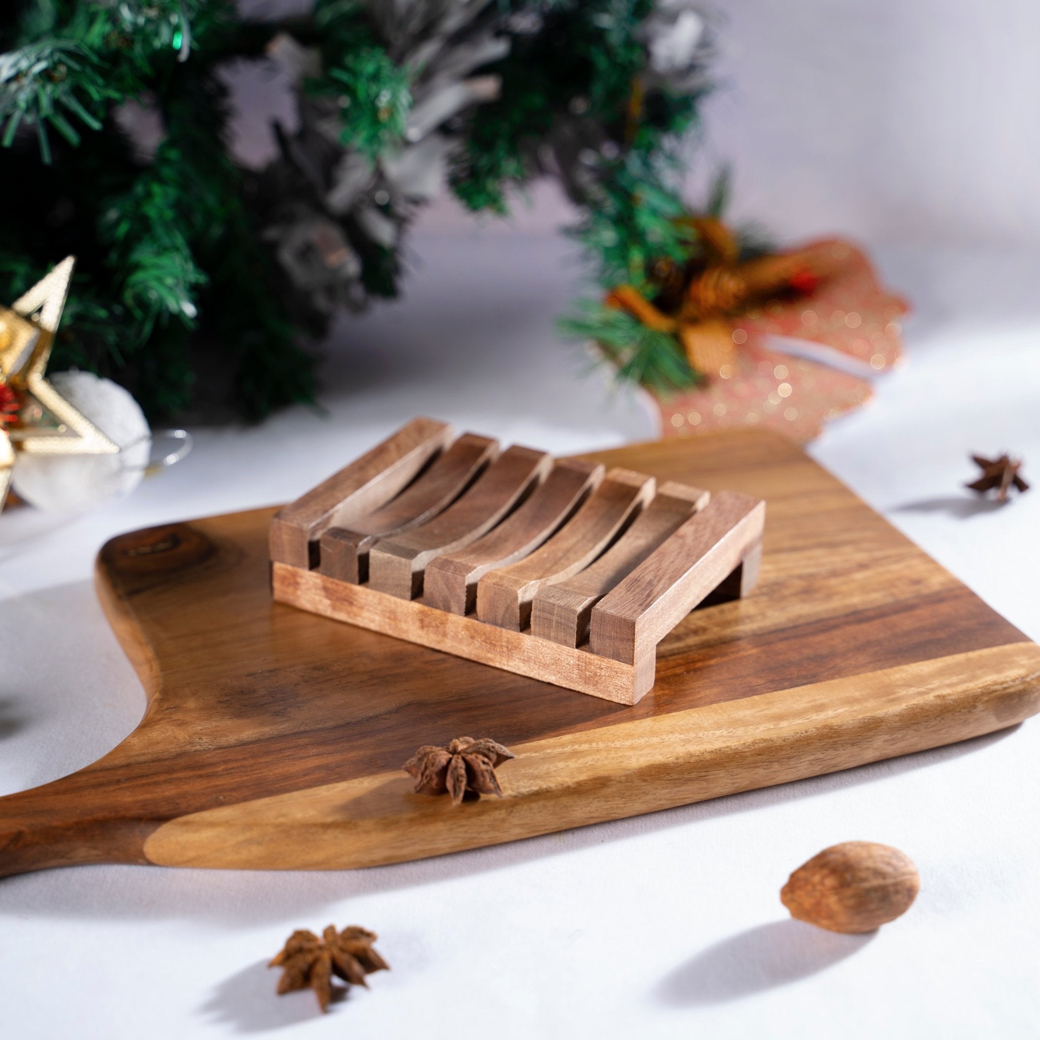 Wooden Trunk Coasters - Set of 4: Rustic Elegance for Your Table - arbhustore