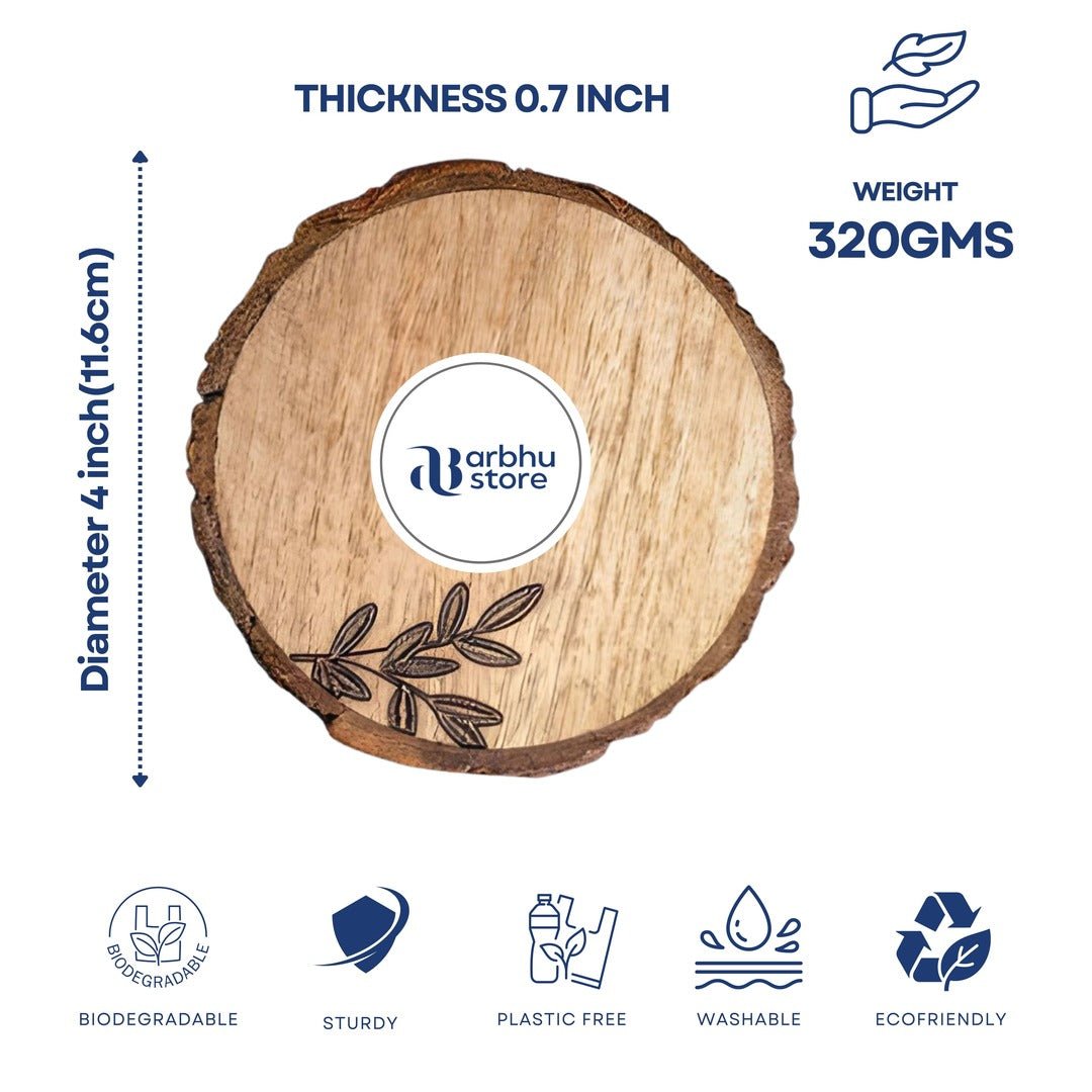 Wooden Trunk Coasters - Set of 4: Rustic Elegance for Your Table - arbhustore